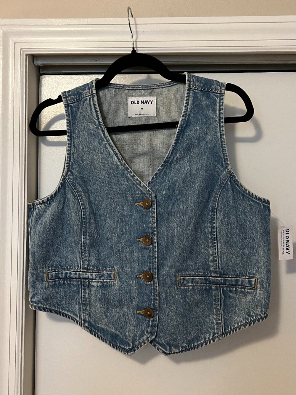 Old Navy Denim Button Front Vest NWT